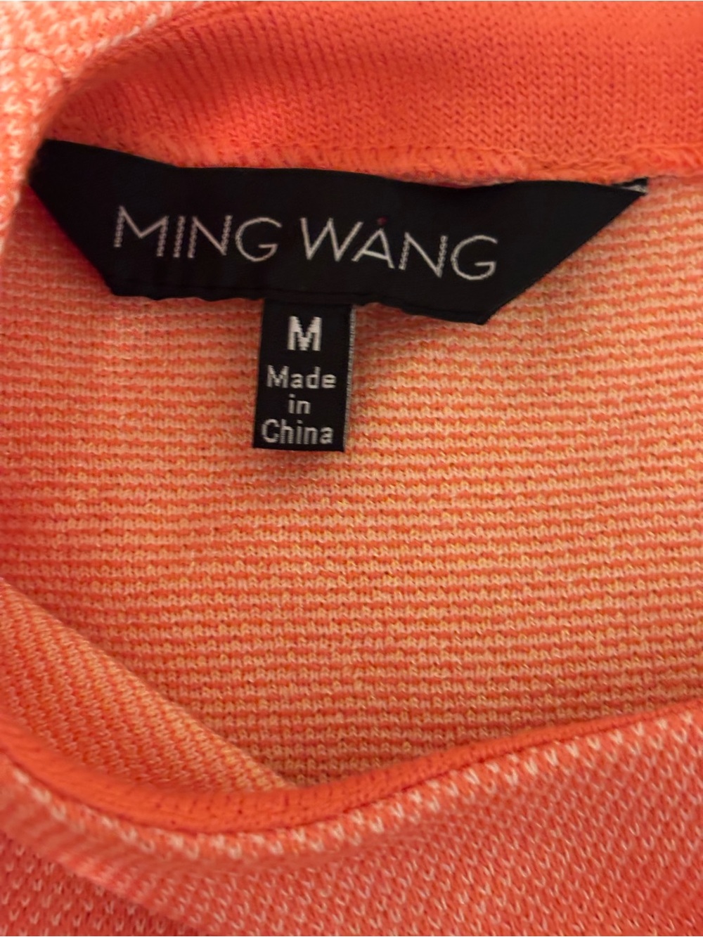 Ming Wang Medium Coral Floral Knit Shift Dress Short Sleeve Career Cocktail - Picture 2 of 8